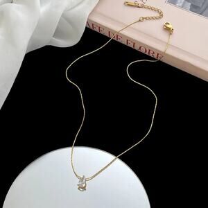 Water Drop Titanium Steel Zircon Necklace
